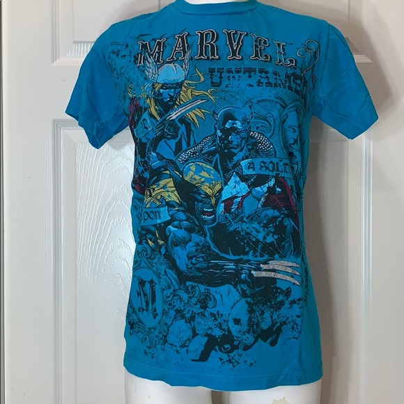 3/$10 Marvel Mad Engine Blue T-shirt. Size M - Picture 1 of 2